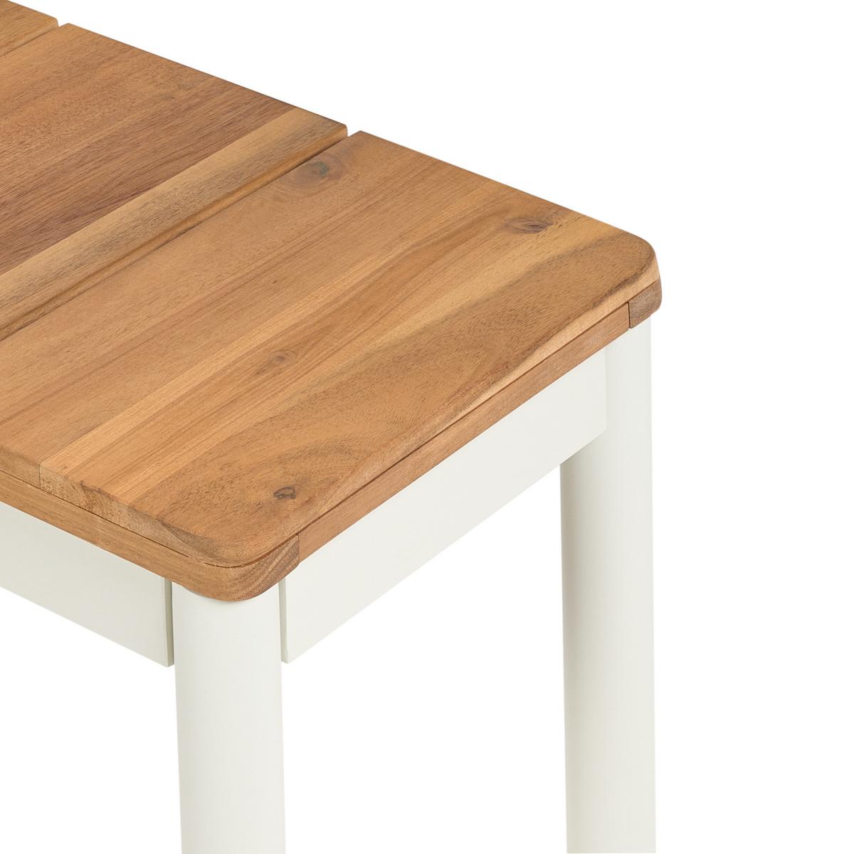 GARTENMÖBEL-SET mit Bänken 6-Sitzer Akazienholz Braun Giovinazzo - Creme, Holz - Beliani