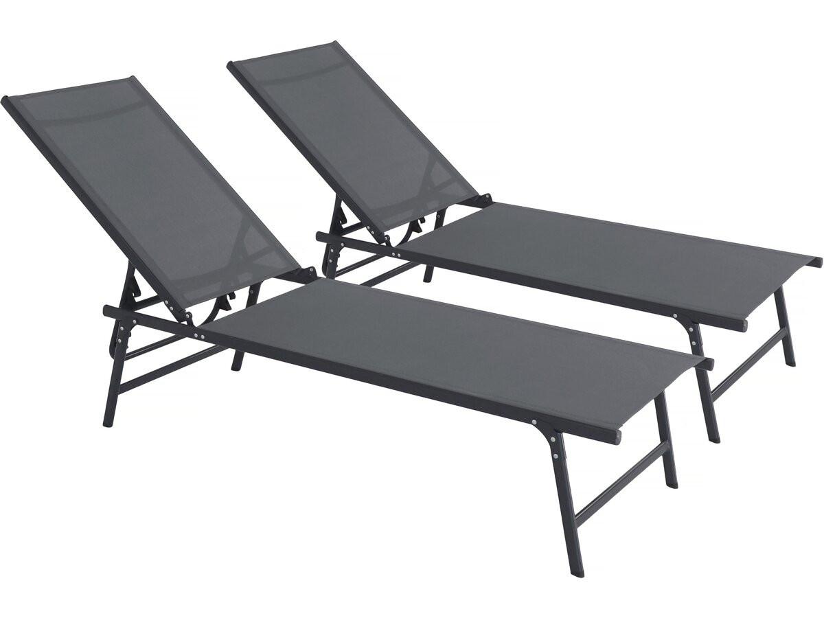 SONNENLIEGE sublima Grau - Grau, Metall (54/104/180cm) - Habitat Garten