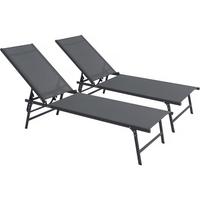 SONNENLIEGE sublima Grau - Grau, Metall (54/104/180cm) - Habitat Garten