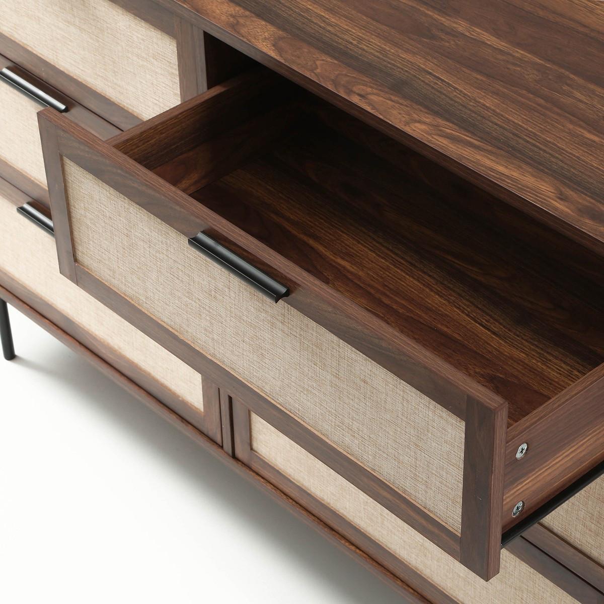 KOMMODE Nussbaumdekor, 6 Schubladen 120/79/39,5 cm - Nussbaumfarben, Holzwerkstoff (39.5/79/120cm) - Calicosy