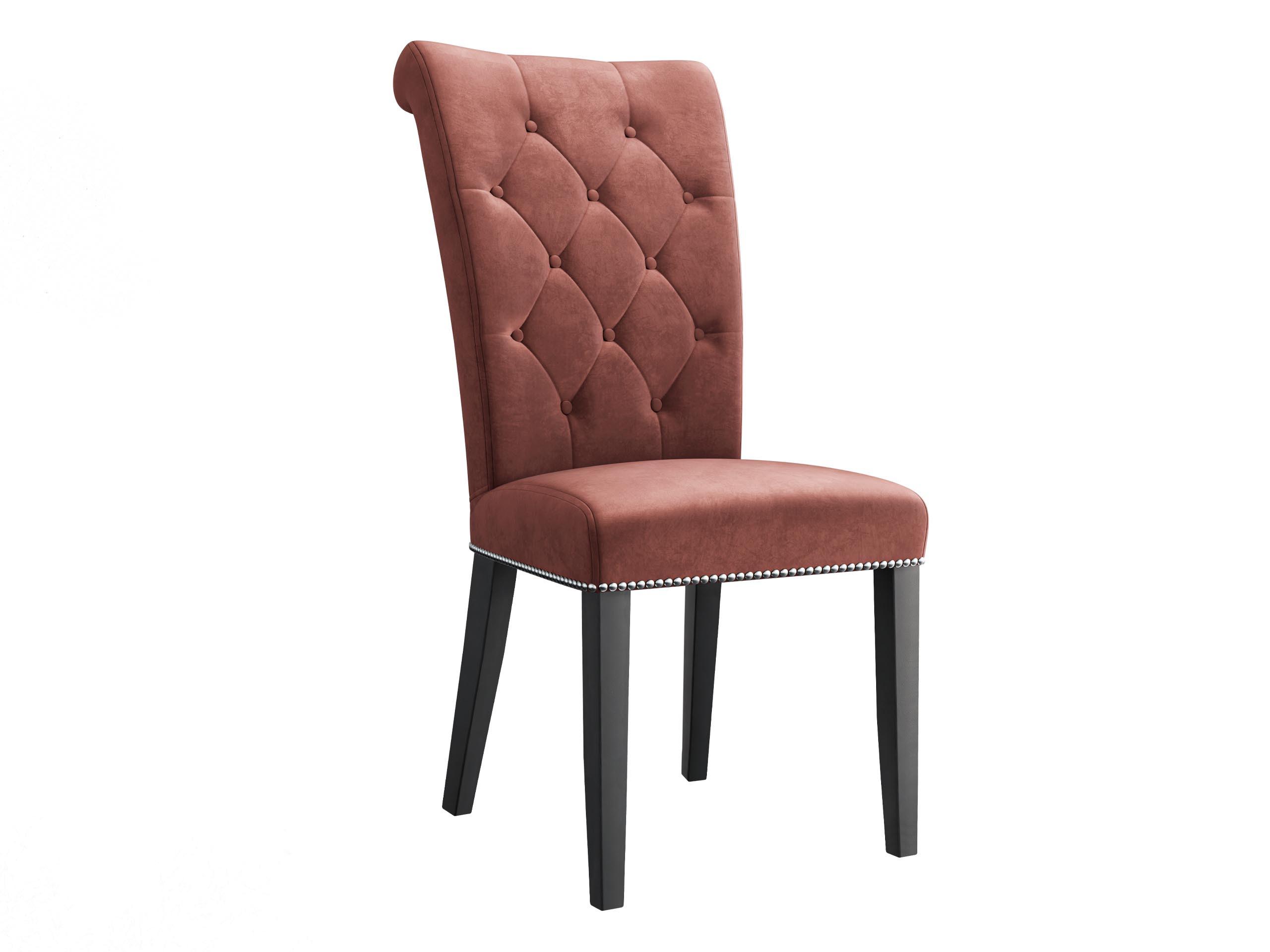 POLSTERSTUHL Christina, Holzfarbe: Schwarz - Schwarz/Rosa, Holz/Textil (47/103/68cm) - MIRJAN24