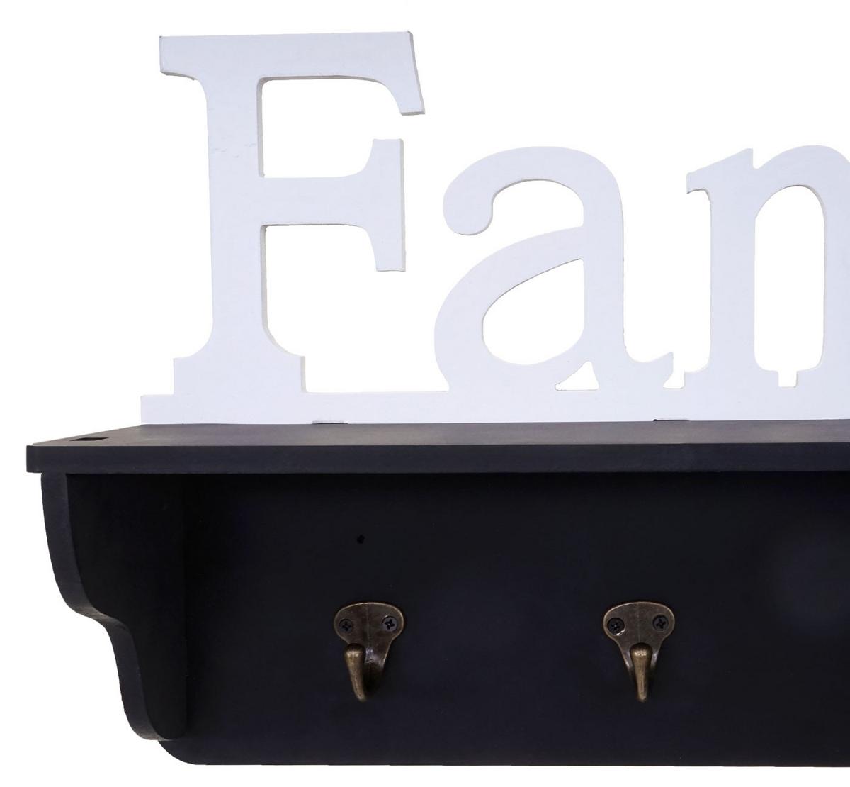 WANDGARDEROBE FAMILY Schwarz, Reinweiß - Schwarz/Weiß, Holz (60/30/13cm) - MCW