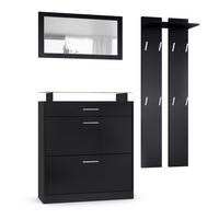 GARDEROBE Loret Front in Schwarz matt - Schwarz, Holzwerkstoff (180/200/23cm) - Vladon
