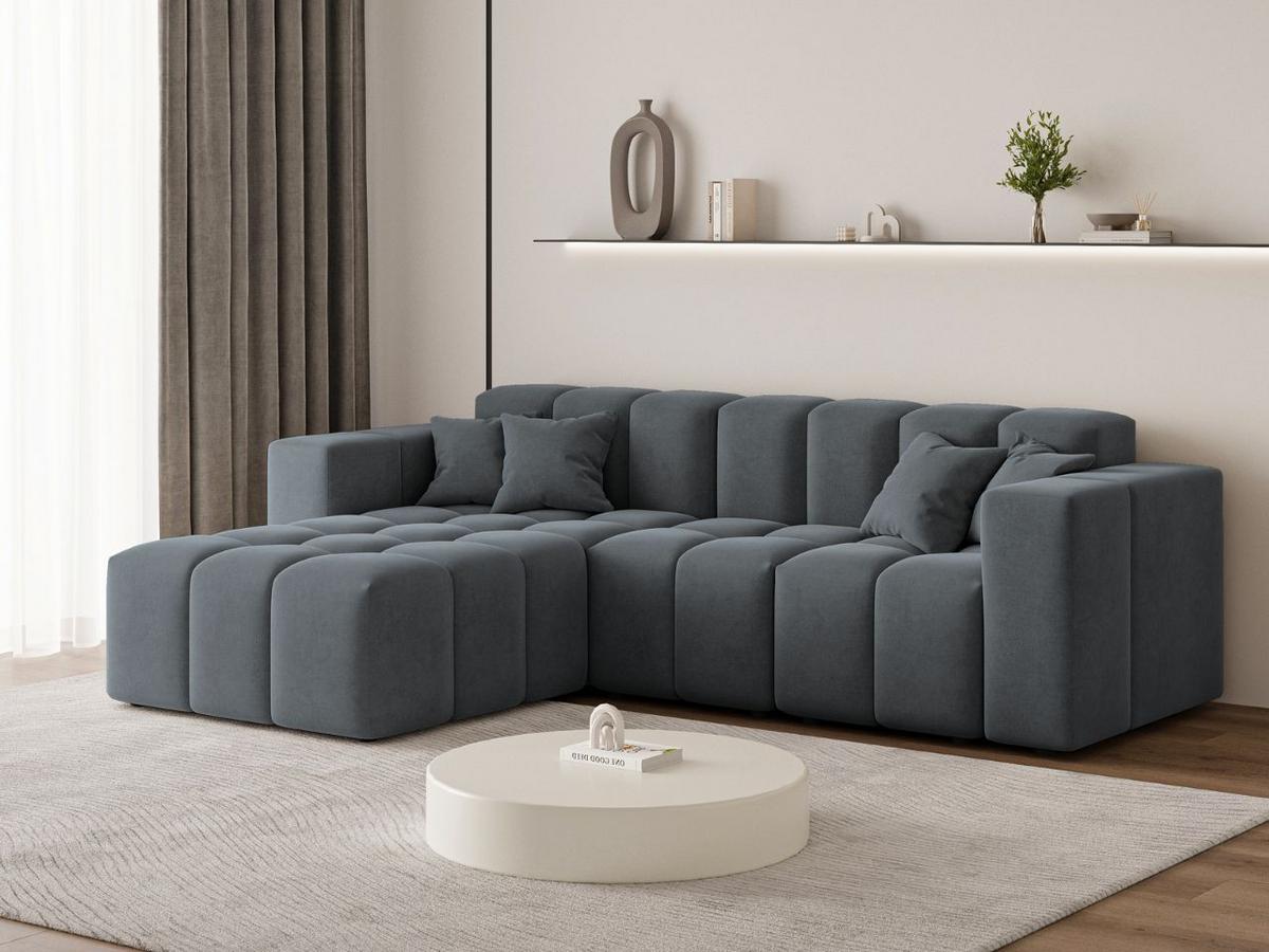 ECKSOFA Loppo Dunkelgrau Links - Dunkelgrau, Holz/Textil (265/180cm) - Graingold