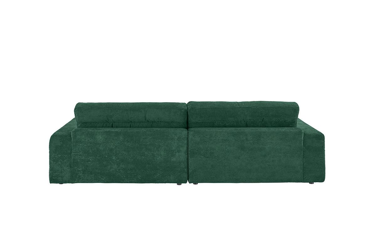 ECKSOFA LANA SOFA Smaragdgrün Cord - Smaragdgrün/Schwarz, Textil (296/205cm) - KAWOLA