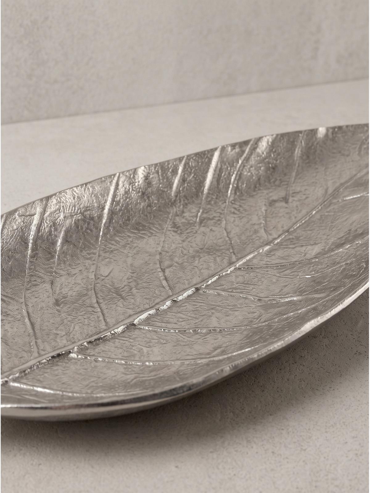 DEKOSCHALE SUBIACO, Aluminium, handgefertigt, Silber, 61 x 18 x 4 cm - Silberfarben, Metall (4cm) - KADIMA DESIGN