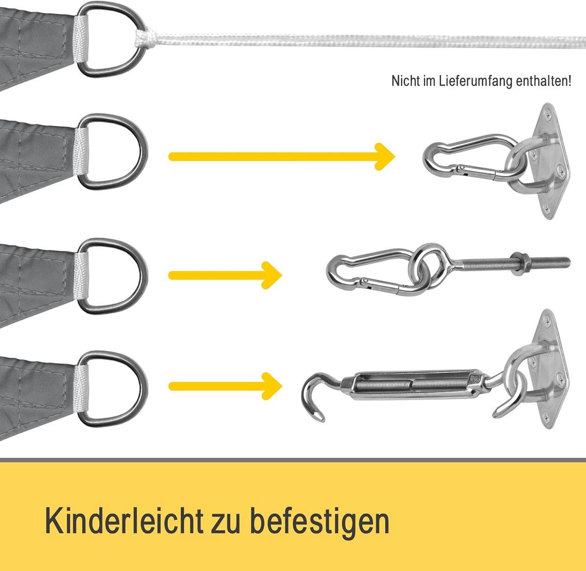 SONNENSEGEL SolVision PS9 360x360x360cm dreieckig Grau PE - Grau, Kunststoff (360/360cm) - Sol Royal