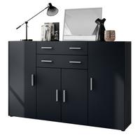 HIGHBOARD Aron Fronten in Schwarz matt - Schwarz, Holzwerkstoff (166.5/106.5/35cm) - Vladon