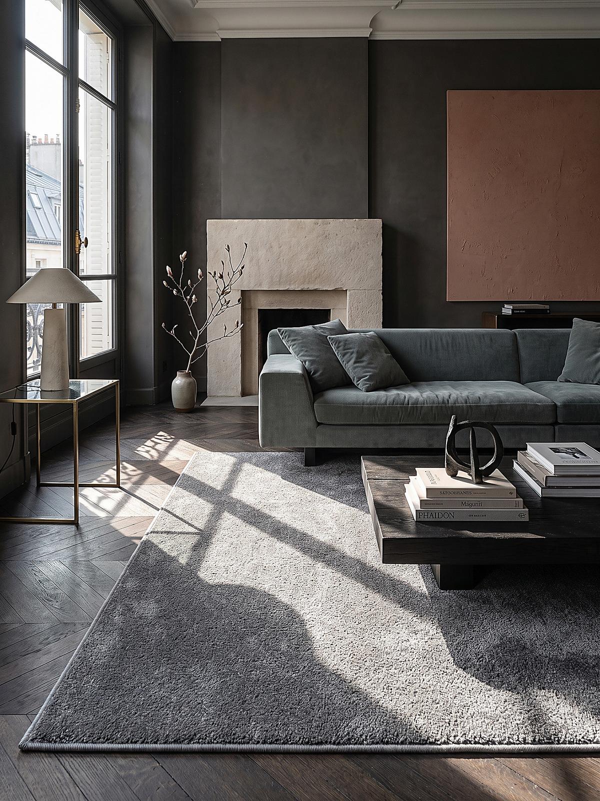TEPPICH Hochflor BORMIDA Uni Polypropylen Anthrazit 200 x 290 cm - Anthrazit, Textil (200/290cm) - KADIMA DESIGN