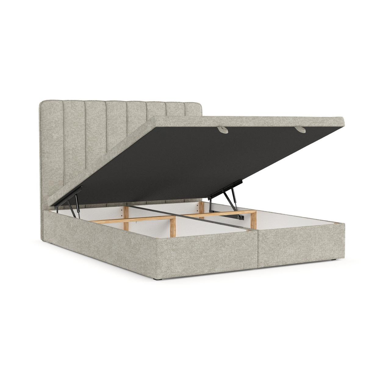 POLSTERBETT Vienna mit Stauraum 200/200 cm Beige im Alta Stoff - Beige/Schwarz, Holz/Holzwerkstoff (200/200cm) - AltaBeds