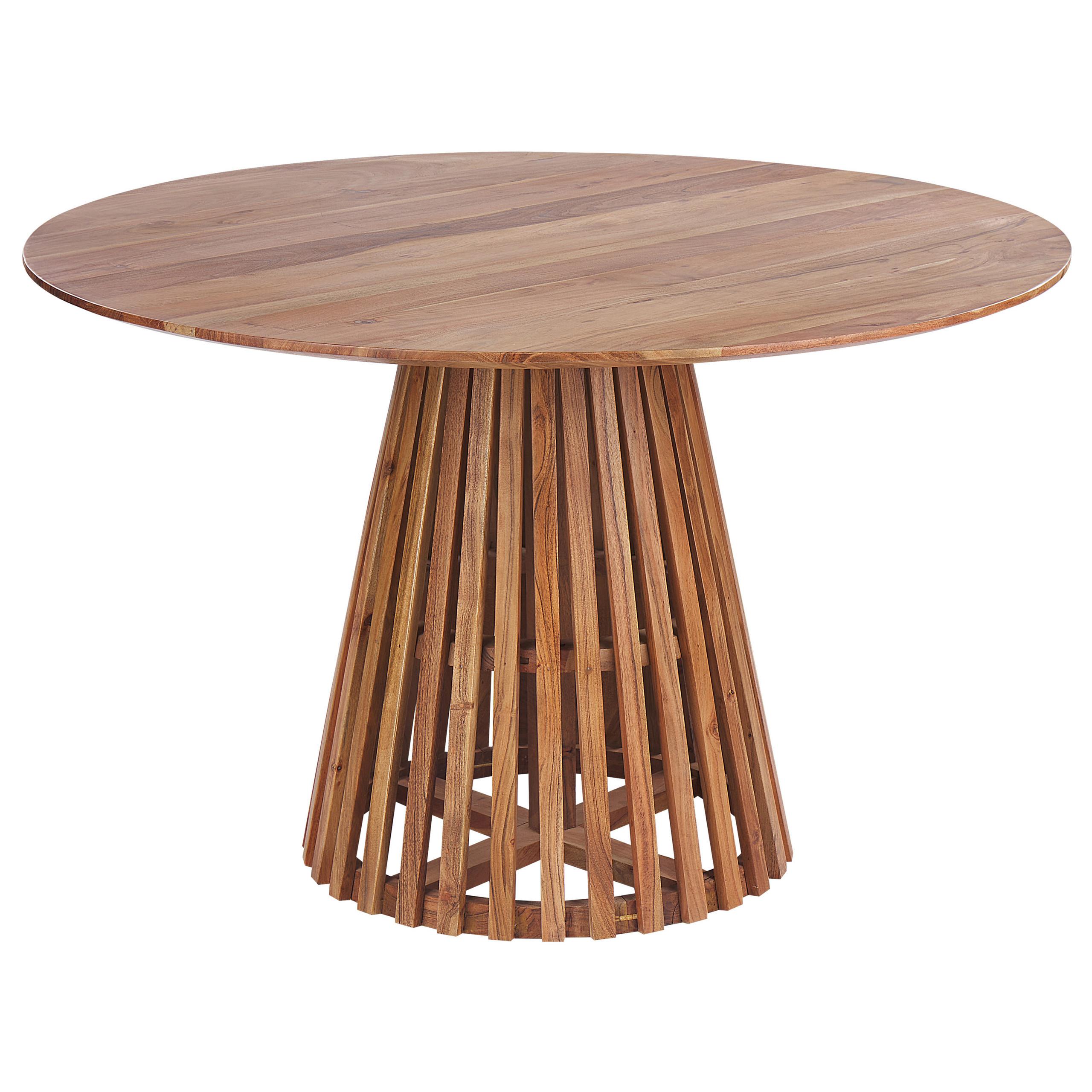 ESSTISCH Akazienholz dunkelbraun 120 cm Mesilla - Dunkelbraun, Holz (120/120/77cm) - Beliani
