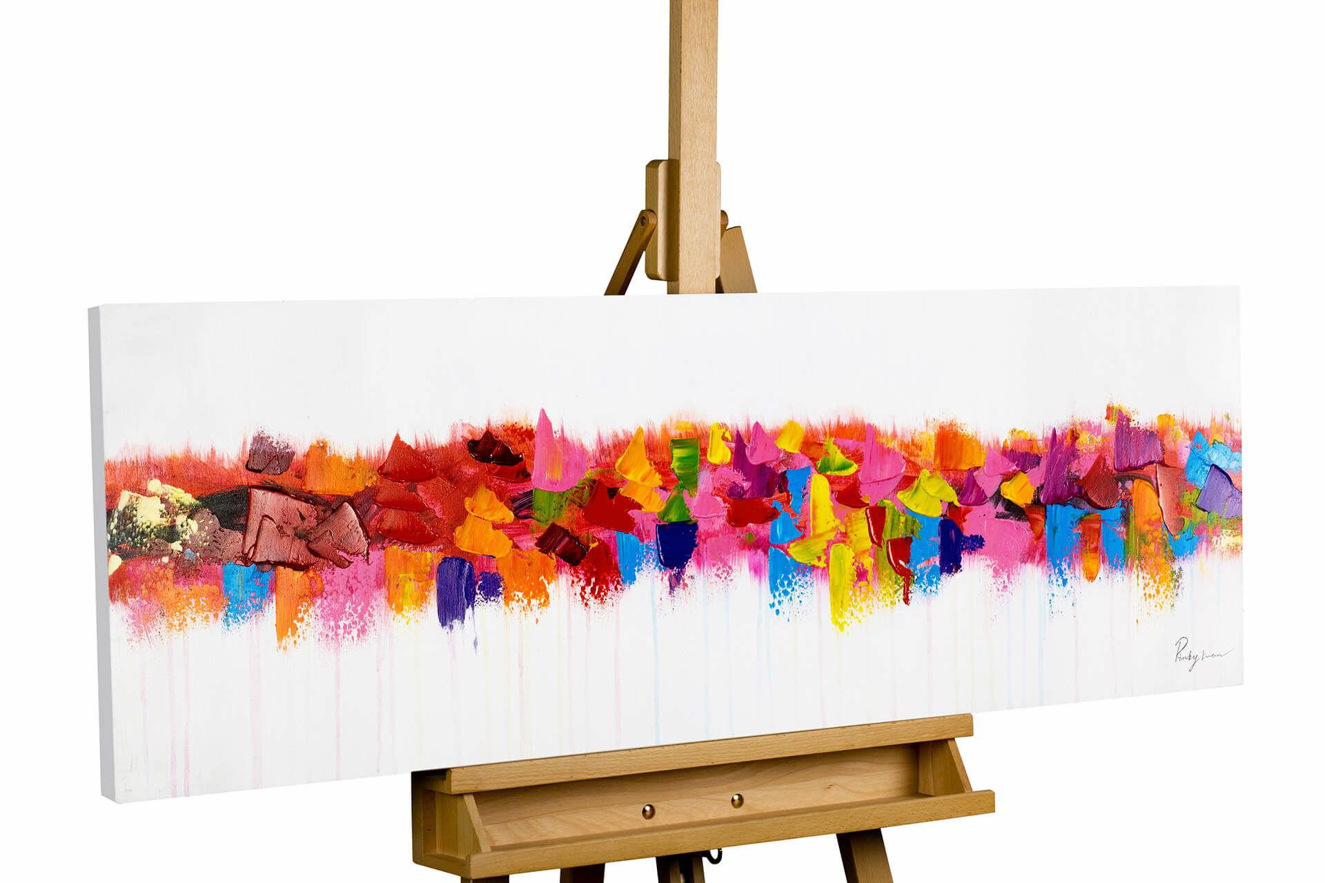 ÖLGEMÄLDE 120/40 cm - Beige/Gelb, Holz/Textil (120/40cm) - KUNSTLOFT