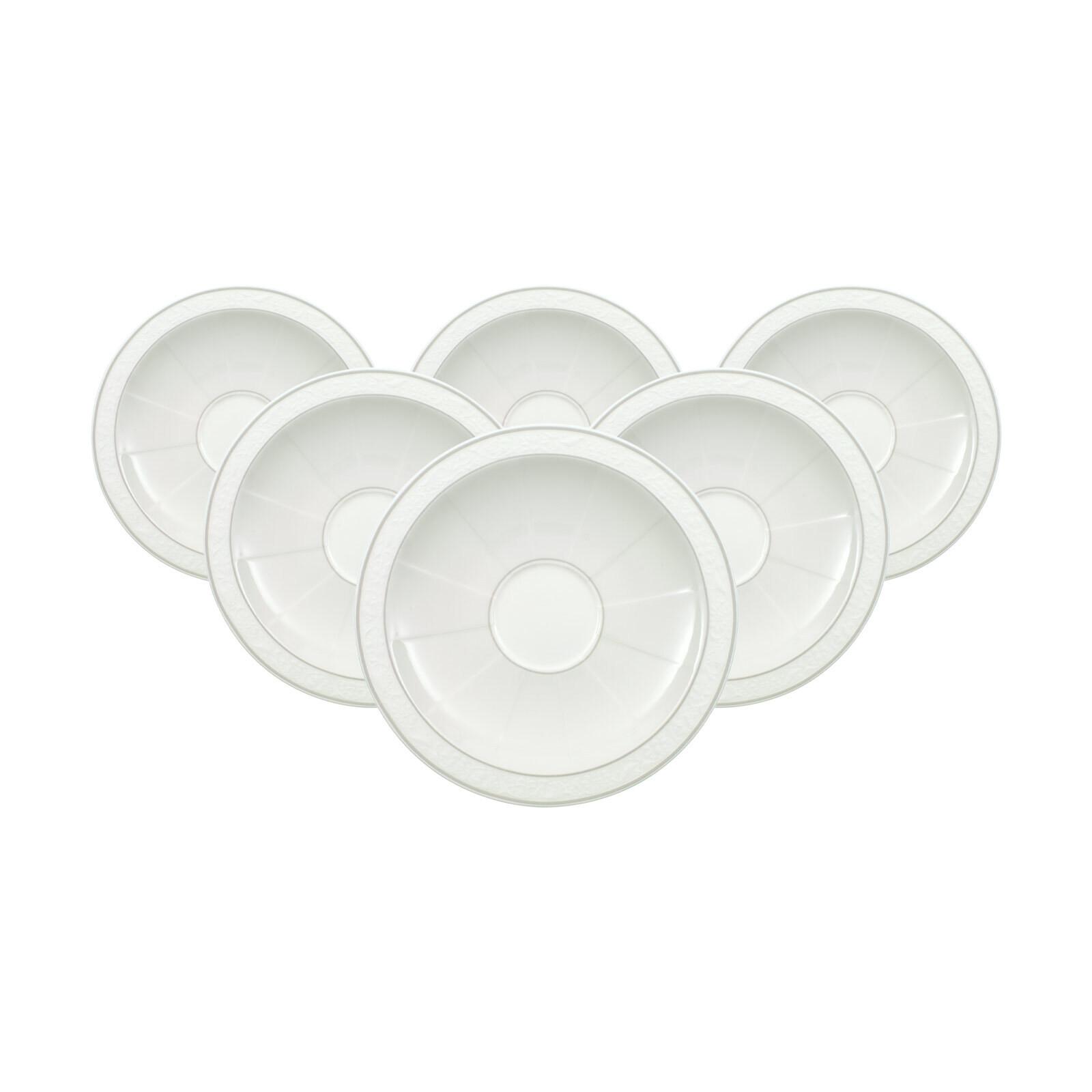 KAFFEEUNTERTASSEN Gray Pearl weiß ø 16 cm 6er Set - Weiß, Keramik (16cm) - Villeroy & Boch