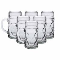 MASSKRÜGE GEEICHT Isar transparent 1 l 6er Set - Transparent, Glas (1L) - Van Well
