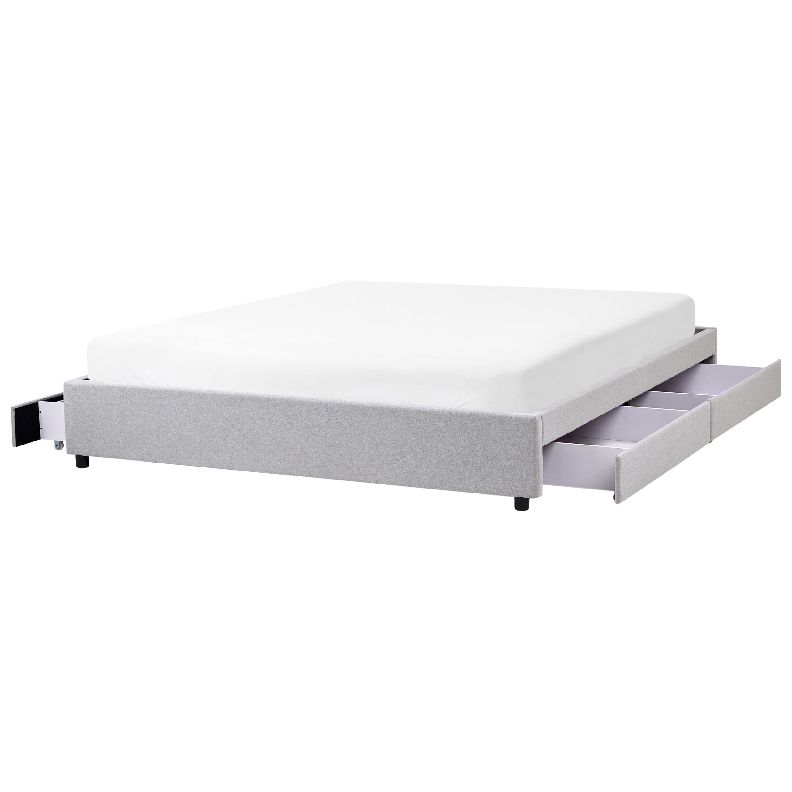 BETT 180/200 cm Hellgrau Prades - Hellgrau, Textil (180/200cm) - Beliani