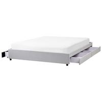 BETT 180/200 cm Hellgrau Prades - Hellgrau, Textil (180/200cm) - Beliani