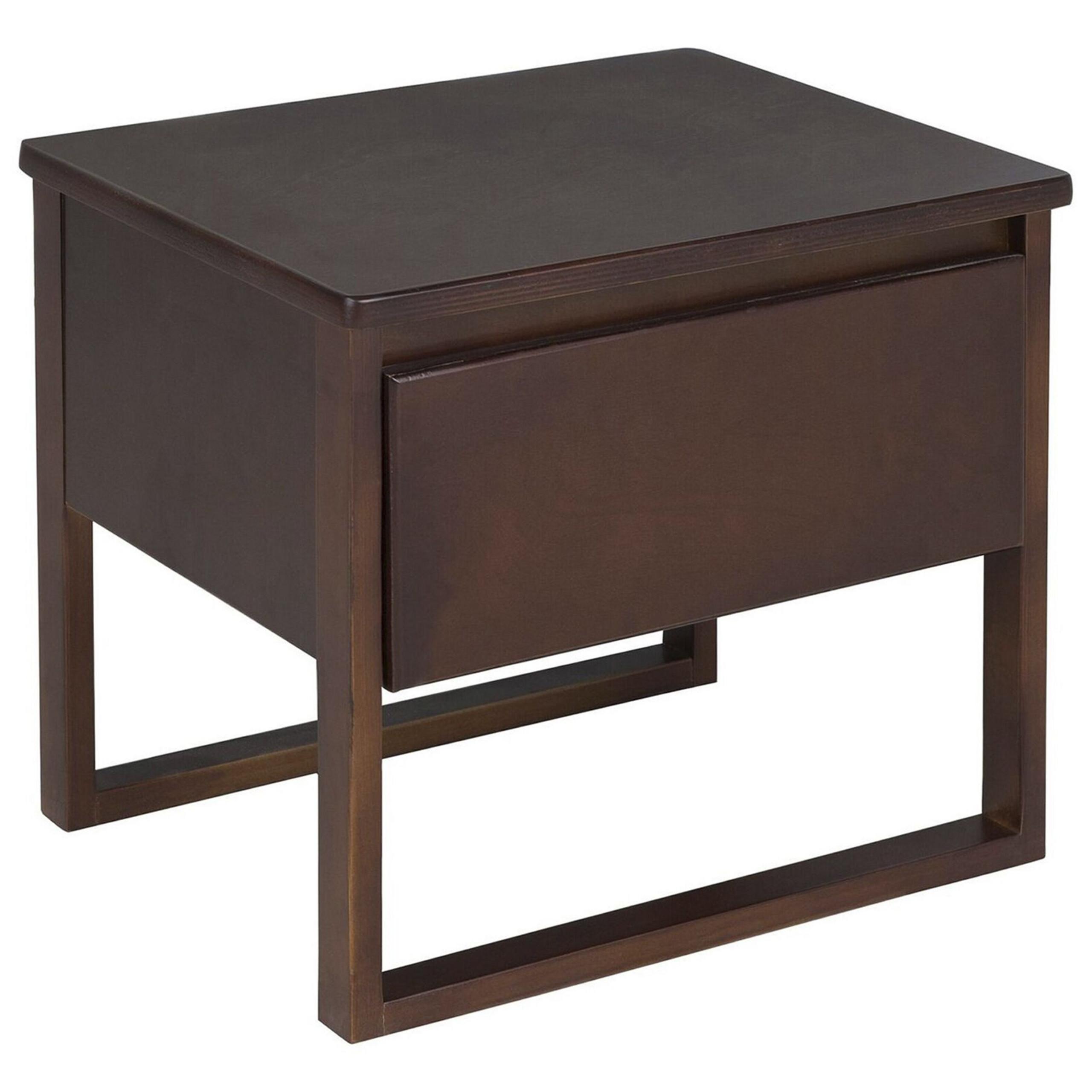 NACHTTISCH Kiefernholz dunkelbraun rechteckig 41/50 cm Giulia - Dunkelbraun, Holz (50/43/41cm) - Beliani