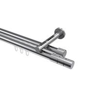 GARDINENSTANGE INNENLAUF Siteno Elanto 420 cm (geteilt in 3 x 140 cm), 2-läufig, 20 mm Ø Chrom - Chromfarben, Metall (420cm) - INTERDECO