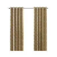 ÖSENVORHANG Gingko-Motiv verdunkelnd 2er-Set, 117/182 cm - Currygelb, Textil (117/182cm) - Homescapes