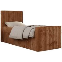 JUGENDBETT TILIO DUO 90/200 - Orange Cord - H3 - Links Seite - Orange, Textil (90/200cm) - MKS