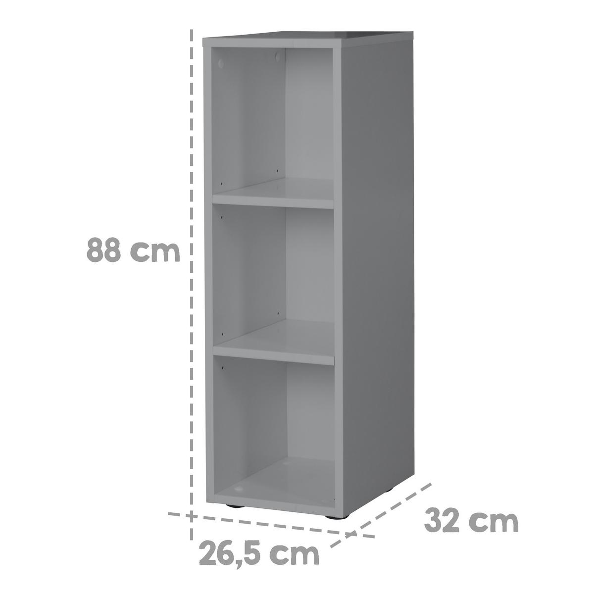 SEITENREGAL taupe - Taupe, Holzwerkstoff (26.5/88/32cm) - Roba