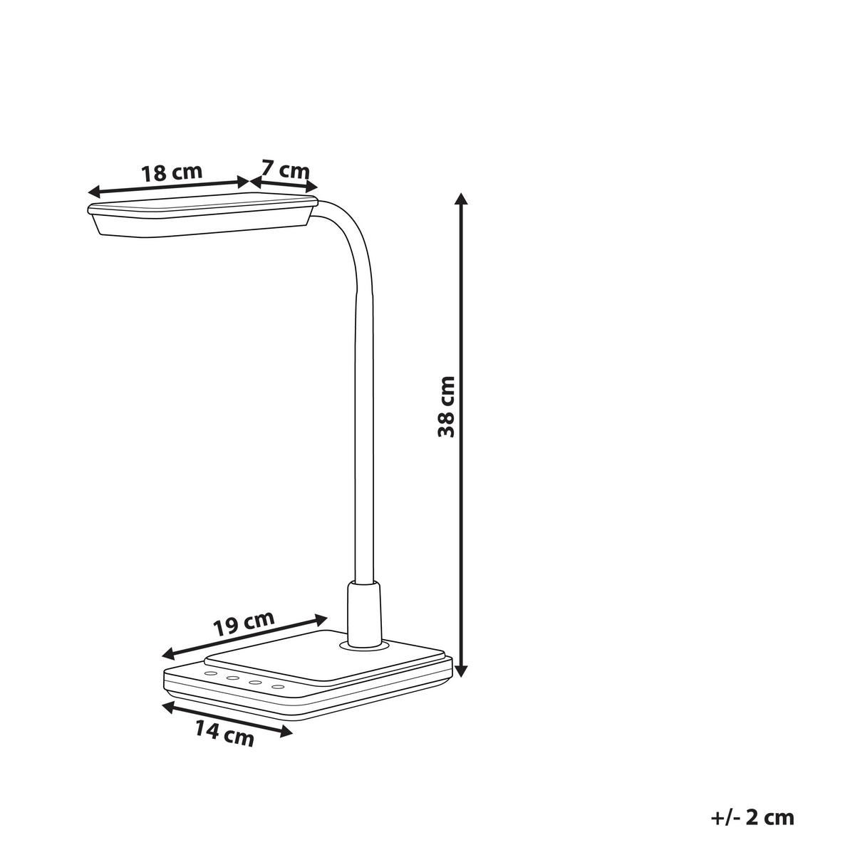 SCHREIBTISCHLAMPE Centaurus 14/19/38 cm - Schwarz, Kunststoff (14/19/38cm) - Beliani