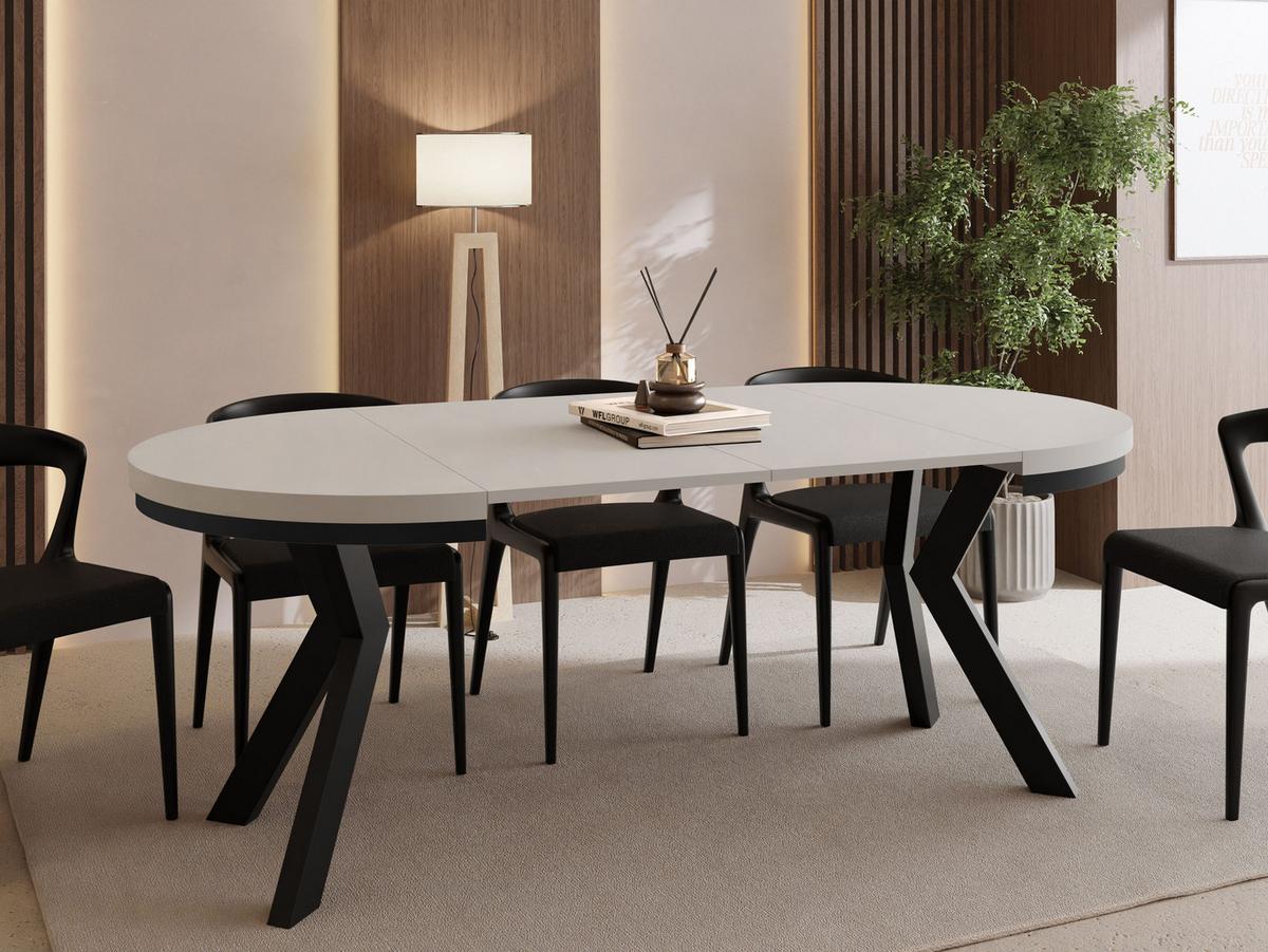 ESSTISCH Savio Neo rund ausziehbar verlängerbar, Kaschmir 90-190/90/77 cm - Kaschmir/Beige, Holz/Holzwerkstoff (90/190/77cm) - WFL GROUP