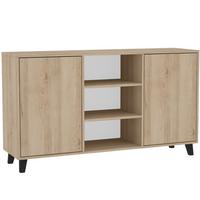 KOMMODE Home mit 2 Türen und 2 Regale, ohne Griffe, eiche Artisan - Schwarz/Eiche Artisan, Holzwerkstoff (150/85/40cm) - Beautysofa