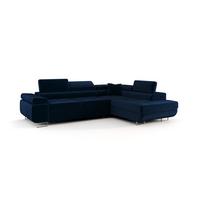 ECKSOFA Monaro Mit Schlaffunktion - Dunkelblau, Holzwerkstoff/Textil (275/202cm) - Fun Möbel