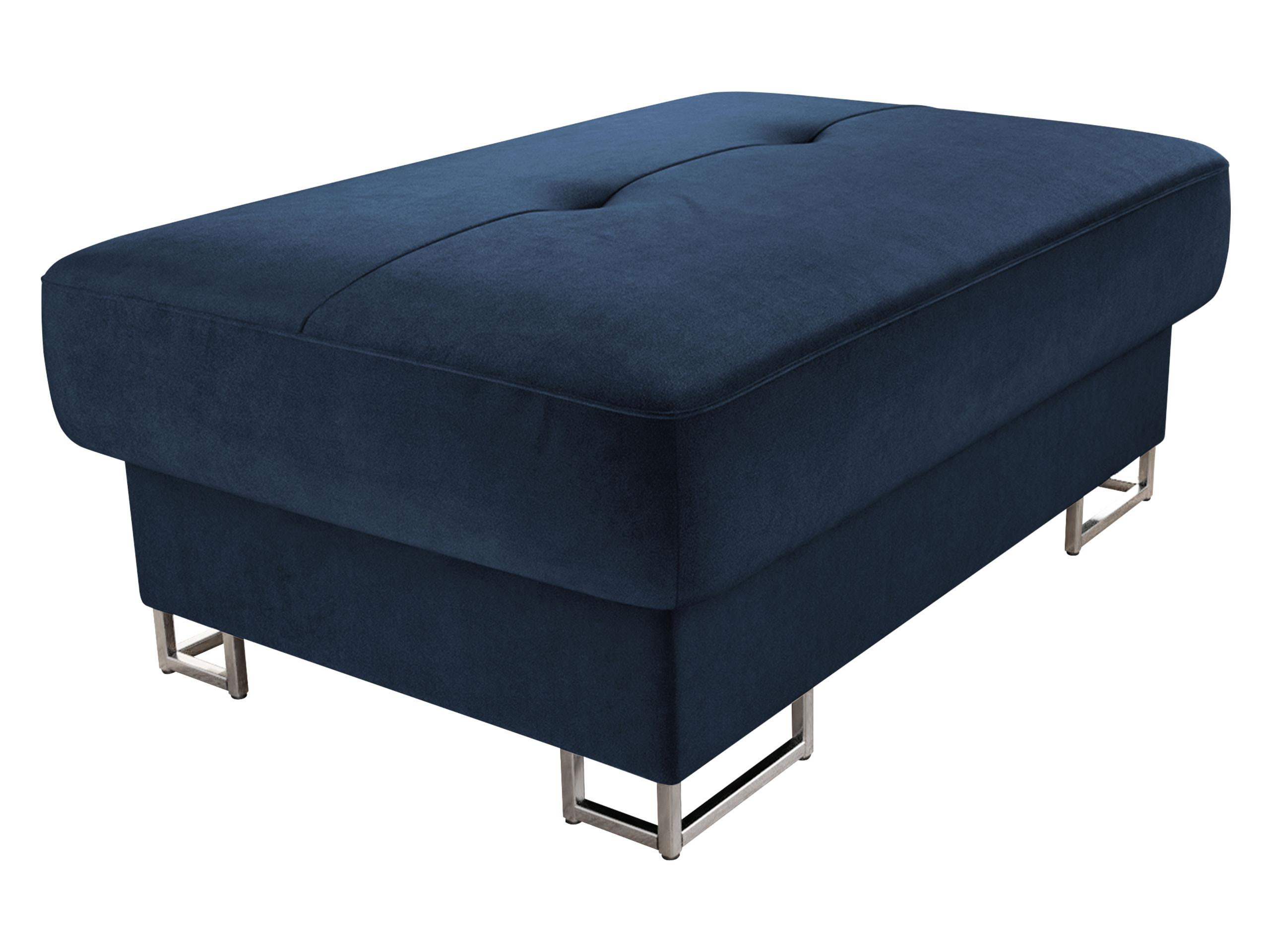 POLSTERHOCKER Cotere - Blau/Silberfarben, Holz/Textil (104/42/67cm) - MIRJAN24