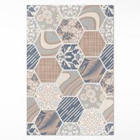 TEPPICH 80x120 cm Hawaiianische Hexagone Boho Kacheln - Sandfarben, Kunststoff (80/120cm) - Wallfluent