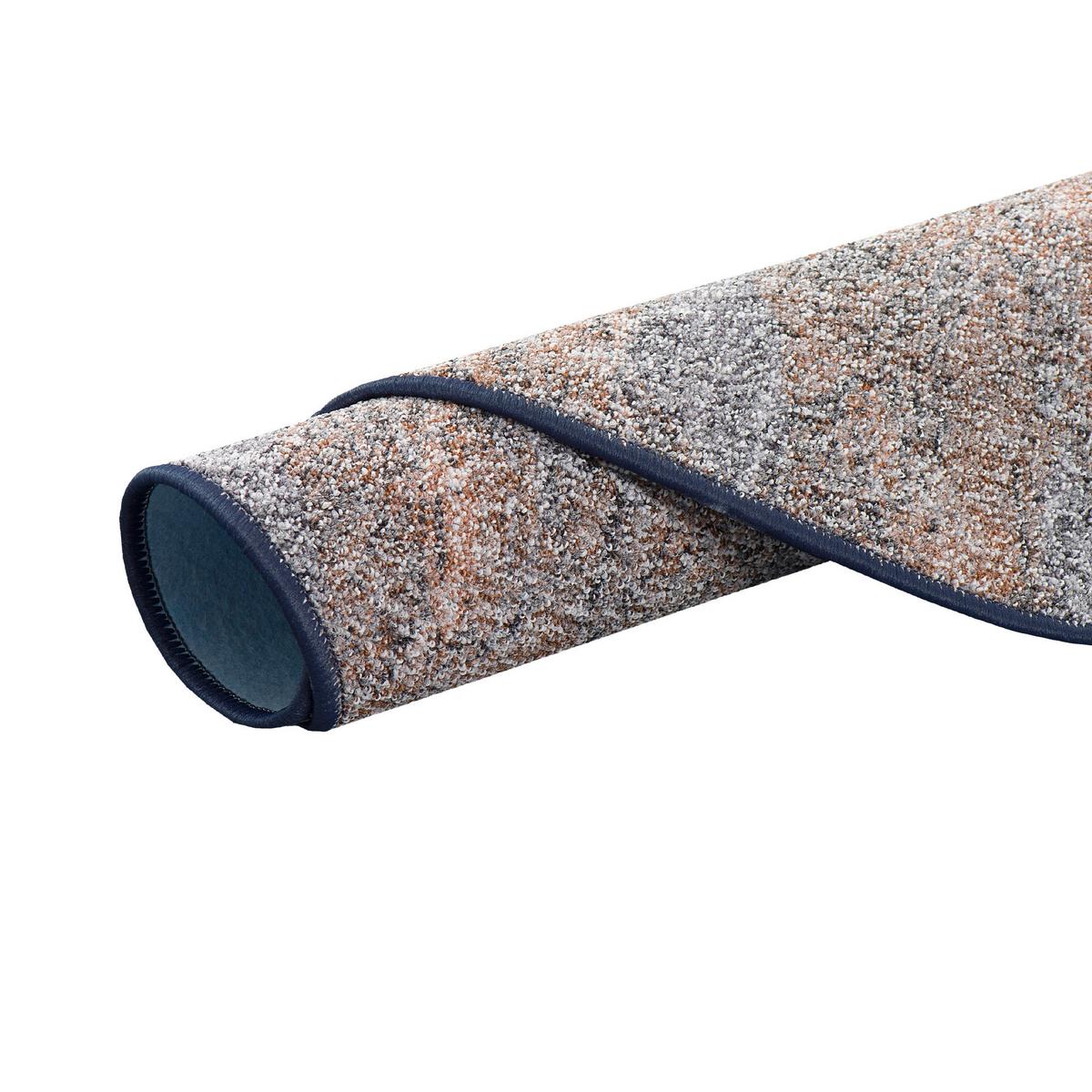 SCHLINGENTEPPICH MEMORY MELIERT RUND - Blau/Grau, Textil (100/100cm) - Snapstyle