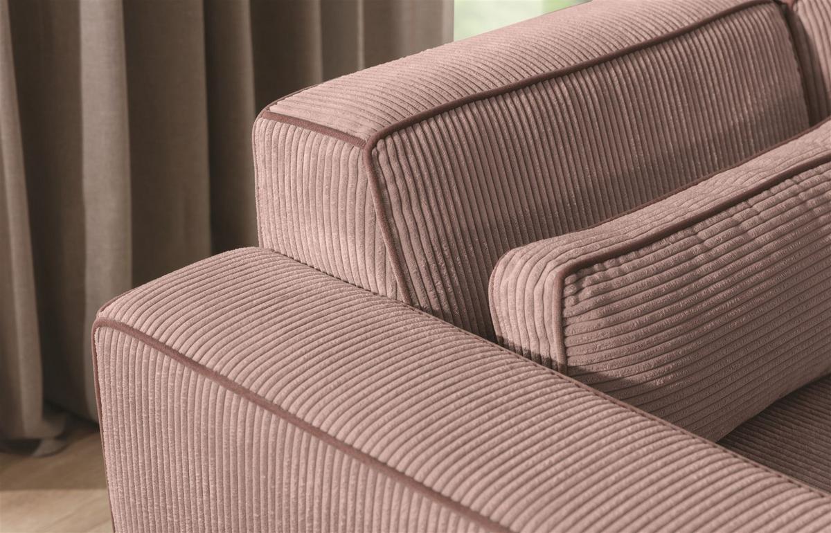 ECKSOFA Schlafsofa Waldo In Poso - Altrosa, Holzwerkstoff/Textil (260/173cm) - Fun Möbel