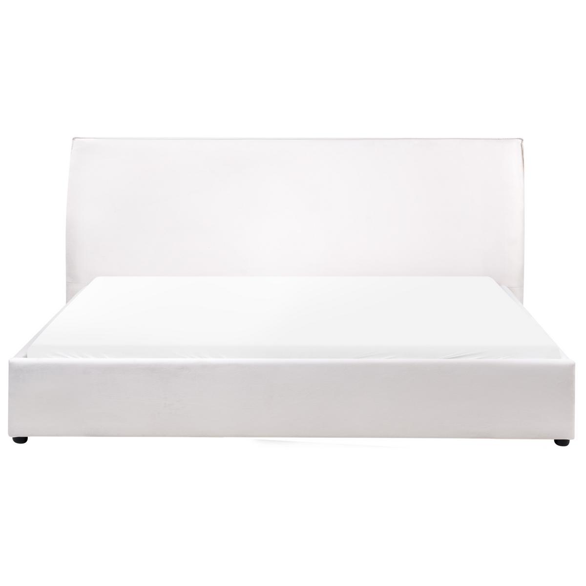 BETT mit Lattenrost 180/200 cm Cremeweiß Lavaur - Weiß, Textil (180/200cm) - Beliani