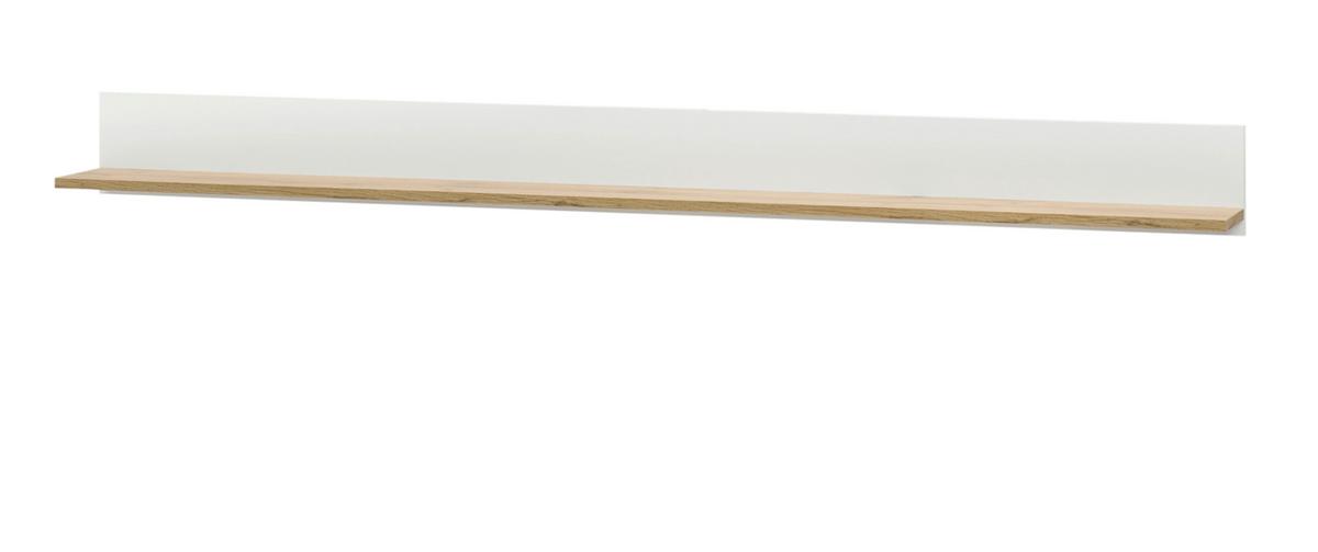 WANDBOARD weiß, Eiche Wotan 170 cm, Wandregal hängend - Eiche Wotan/Weiß, Holzwerkstoff/Metall (170/15/15cm) - Furn.Design