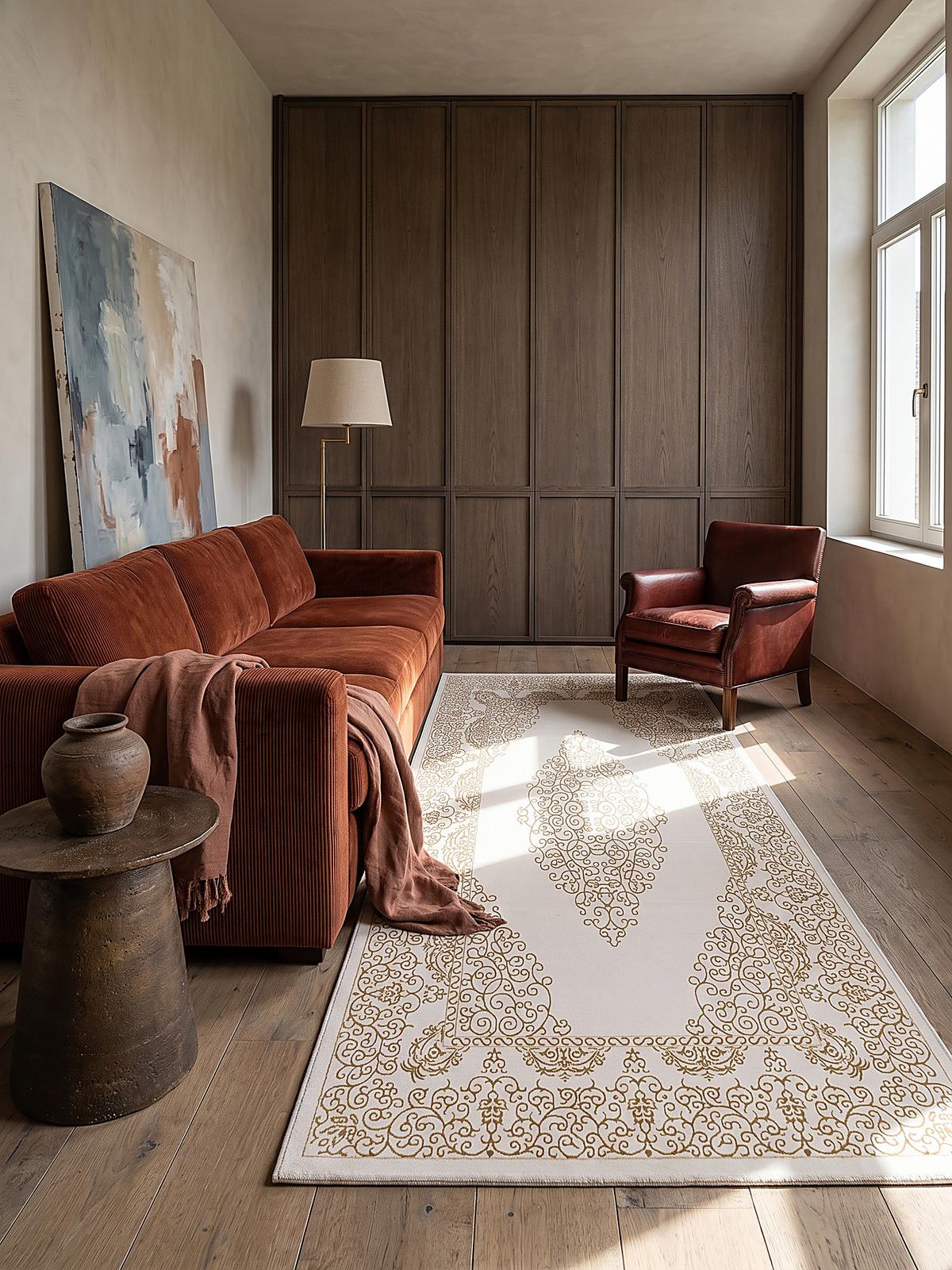 LÄUFER ERESMA Orient-Medaillon Polyester Creme 80 x 300 cm - Creme, Textil (80/300cm) - KADIMA DESIGN