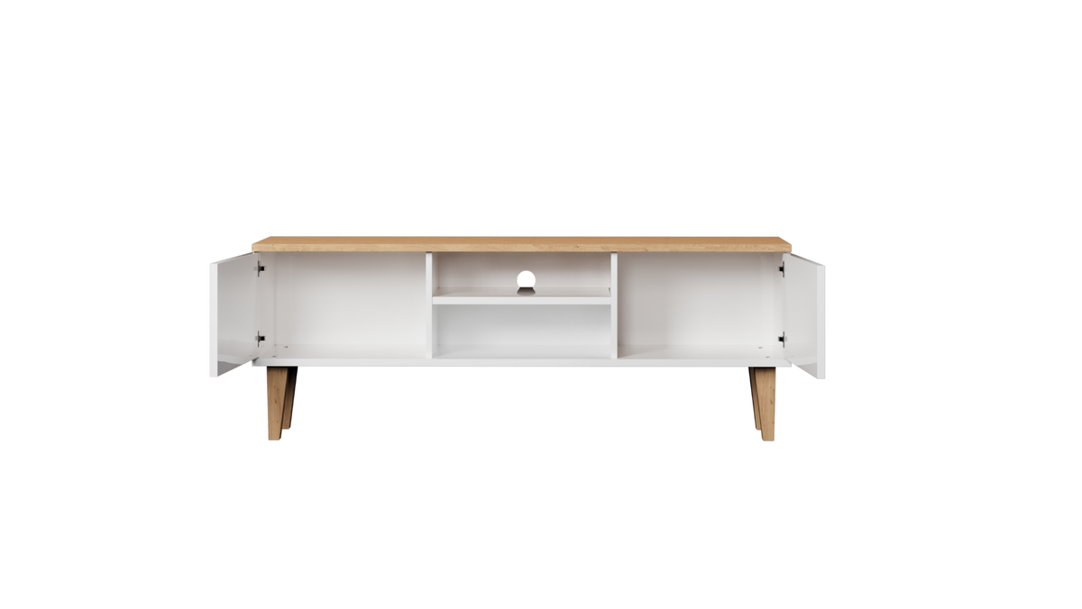 LOWBOARD Denver Weiß 120/47,2/35 cm - Weiß, Holzwerkstoff (120/47/35cm) - RAUMHIRSCH FURNITURE