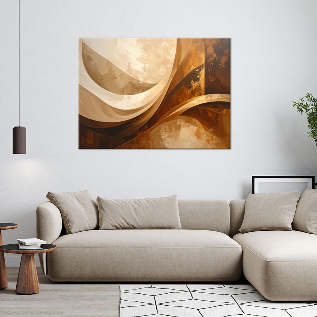 LEINWANDBILD Abstraktion 90x60cm - Beige, Textil (90/60cm) - Feeby