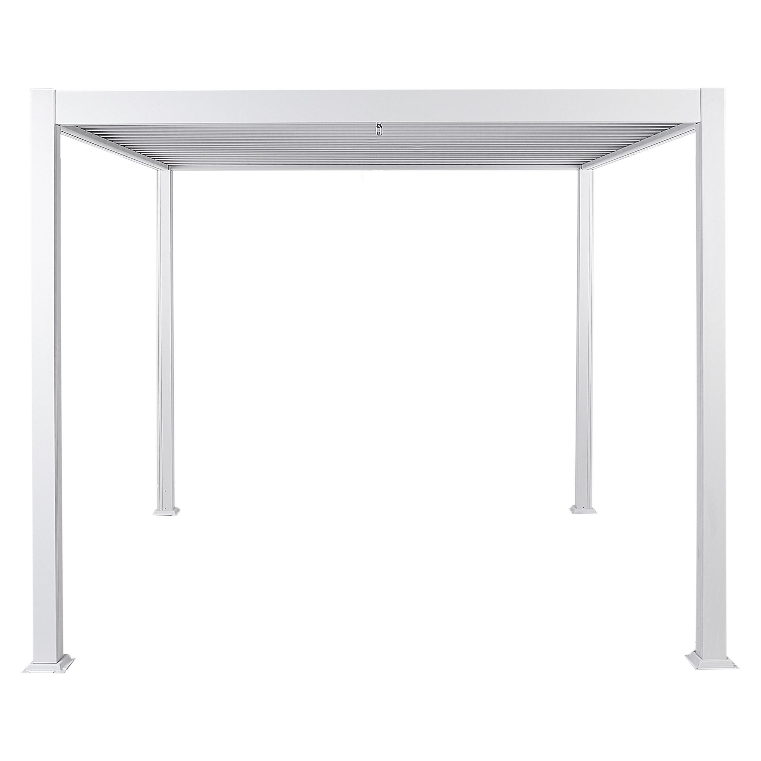 GARTEN-PERGOLA Weiß Forno II - Weiß, Metall (310/250/310cm) - Beliani