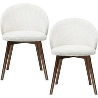 ESSZIMMERSTUHL MELIE 2er Set in Creme Chenille mit Dunkelbraunen Buchenholzbeinen 54/49/82 cm - Dunkelbraun/Creme, Holz/Textil (54/82/49cm) - WFL GROUP