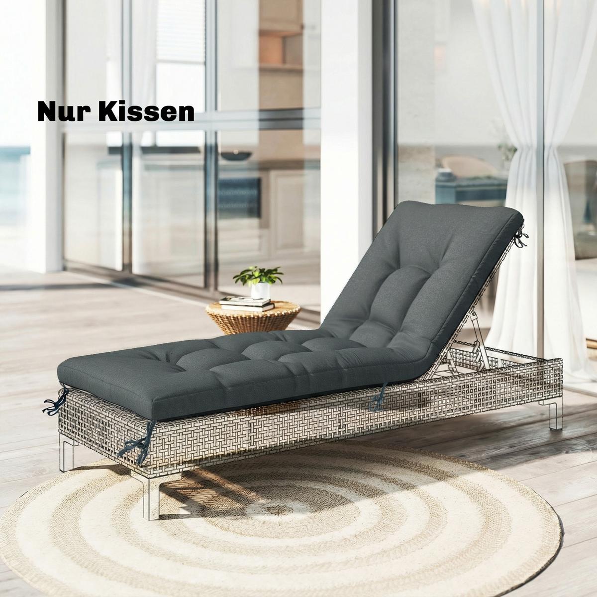 SITZKISSEN aus Polyester & PP-Baumwolle Dunkelgrau - Dunkelgrau, Textil (65/13/198cm) - Outsunny