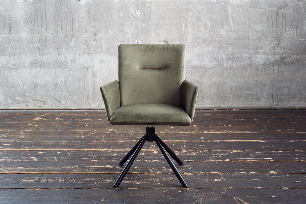 ESSZIMMERSTUHL KYRA Dunkelgrün Velvet Drehbar (360°) (1er-Set) - Dunkelgrün, Kunststoff/Textil (64/88/61cm) - KAWOLA