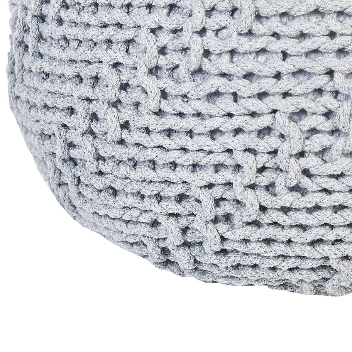 POUF Priene 50/50/35 cm - Grau, Naturmaterialien/Textil (50/35/50cm) - Beliani