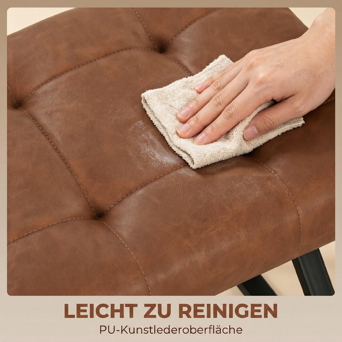 SCHUHBANK Kunstleder Kohlenstoffstahl Braun - Schwarz/Braun, Kunststoff/Textil (112/47/37cm) - HOMCOM