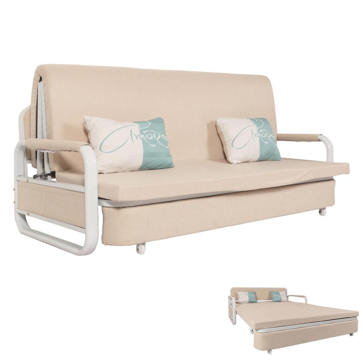 SCHLAFSOFA Beige - Beige, Textil (190/71/185cm) - MCW