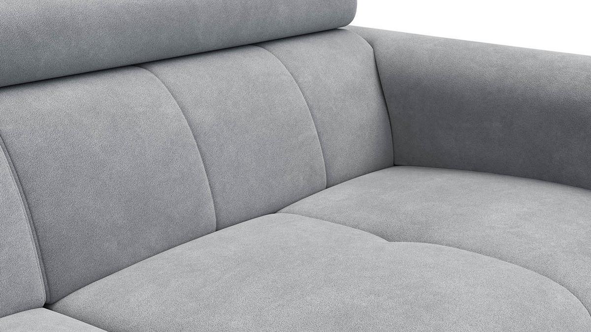 SOFA RODEN 3-Sitzer, hellgrau, Veloursstoff - Hellgrau, Holz/Textil (194/82/103cm) - Wozimo
