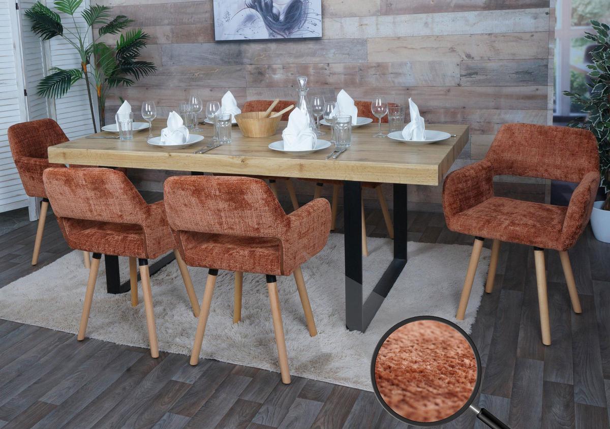 ESSZIMMERSTUHL Orange - Terracotta/Orange, Textil (56/80/53cm) - MCW