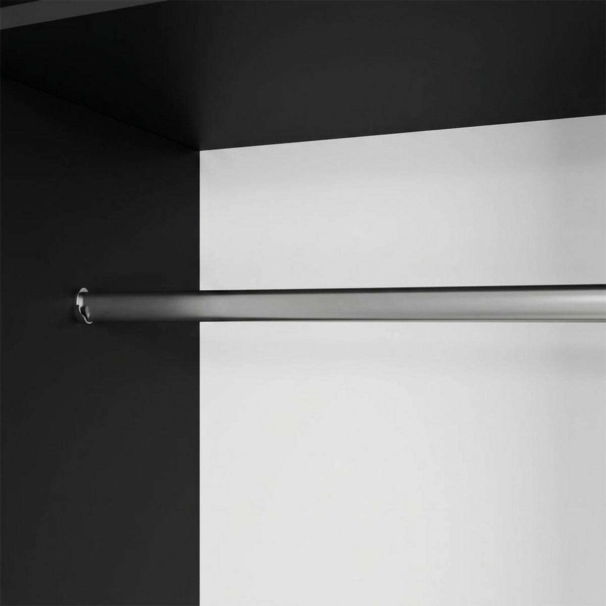 SCHWEBETÜRENSCHRANK Debra mit 3 Türen, 180/216/61 Schwarz mit Spiegel - Schwarz, Holzwerkstoff (180/216/61cm) - Beautysofa