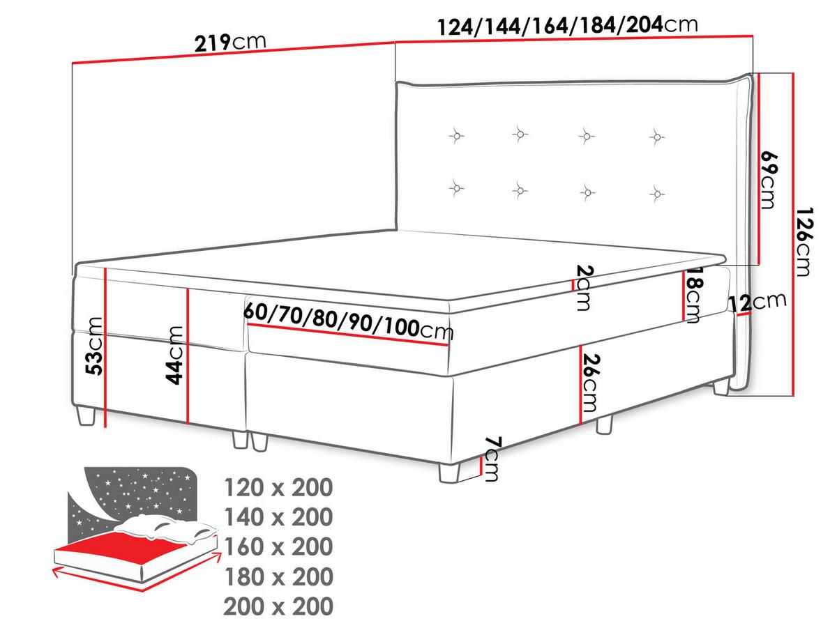 BOXBETT Prato - H3 - Rosa, Holz (160/200cm) - MIRJAN24