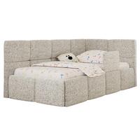 POLSTERBETT ARVO ALTA 90/200 - Beige Struktur - Taschenfederkernmatratze - Rechts - Beige, Textil (90/200cm) - MKS